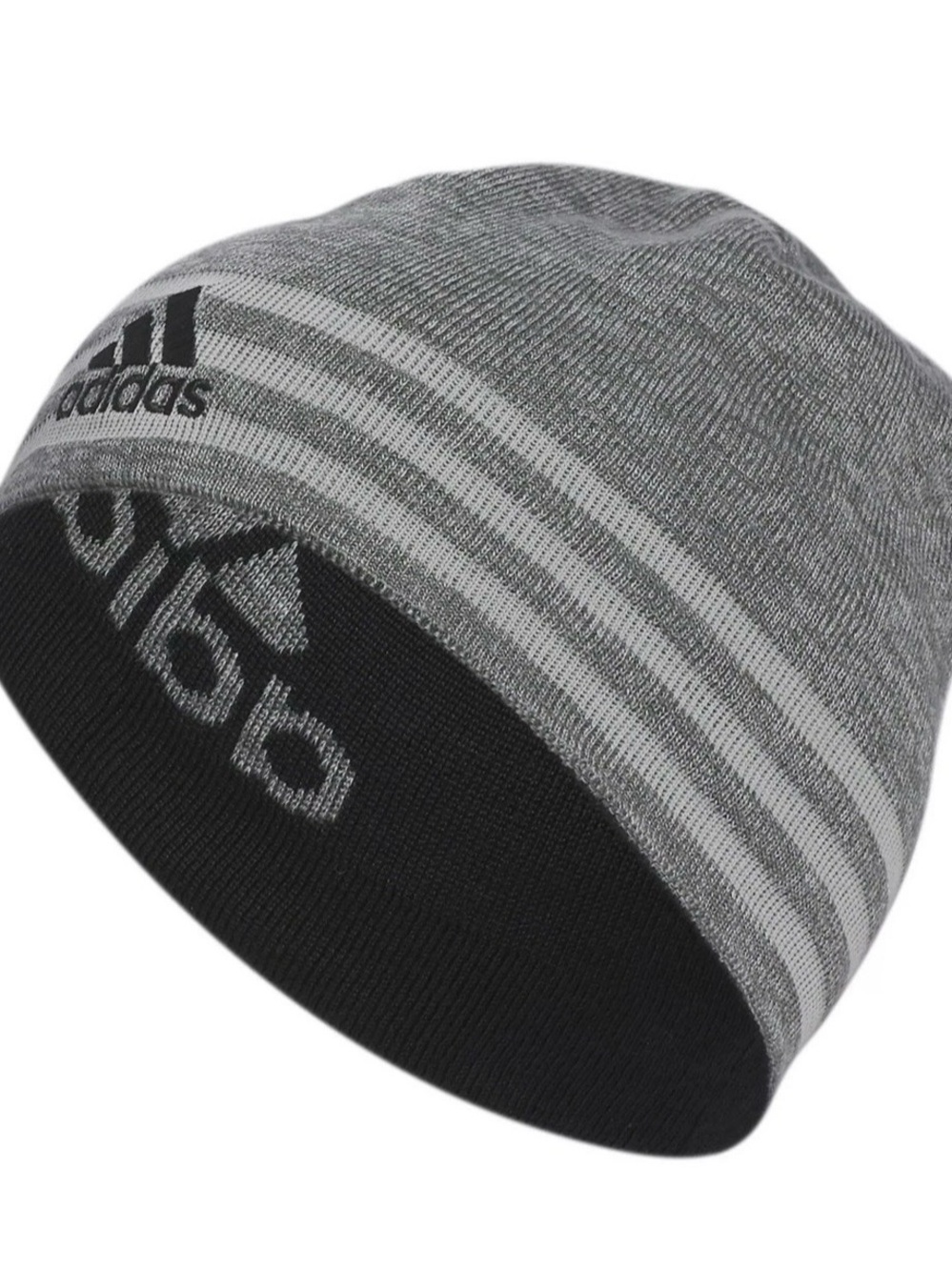 adidas Reversible Gray & Black Knit Beanie